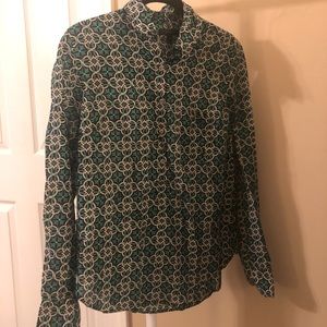 4-Button Blouse cotton-silk blend